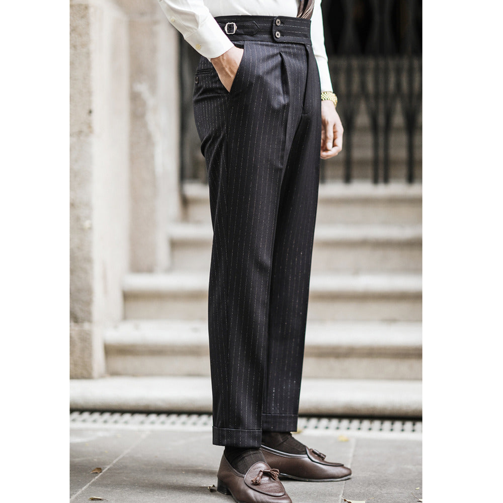British Stripe Wide Ban Trousers