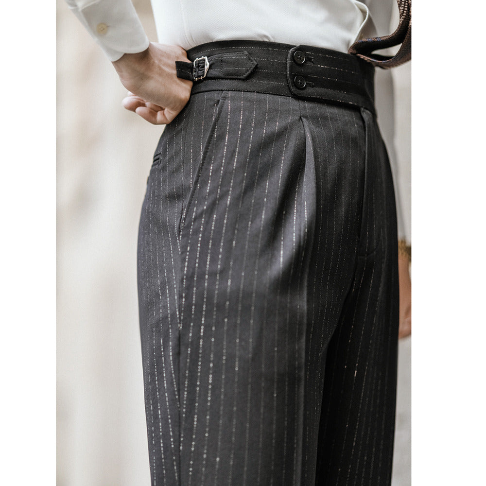 British Stripe Wide Ban Trousers