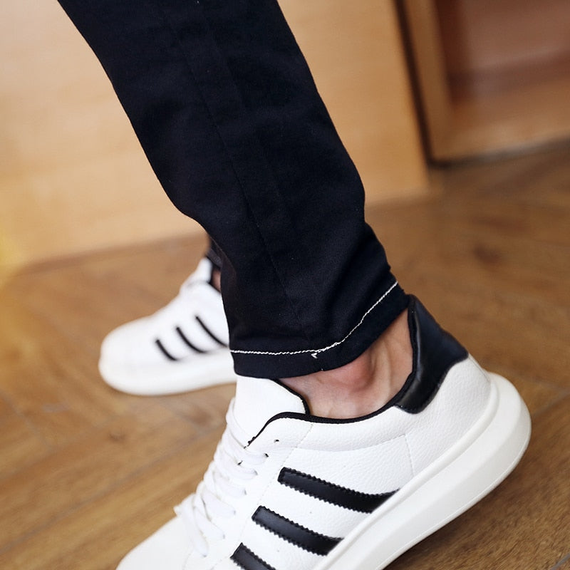 Contrast Gradient Slim Fit Ripped Casual Men Jeans