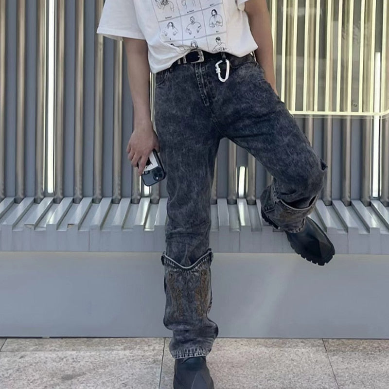 Detachable Part Baggy Jeans