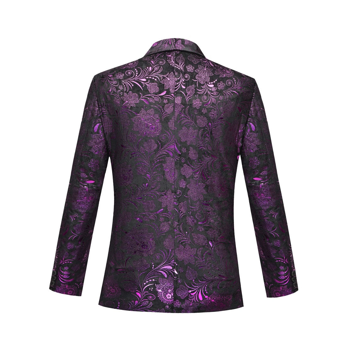 Multicolor Floral Pattern Velvet Casual Blazer