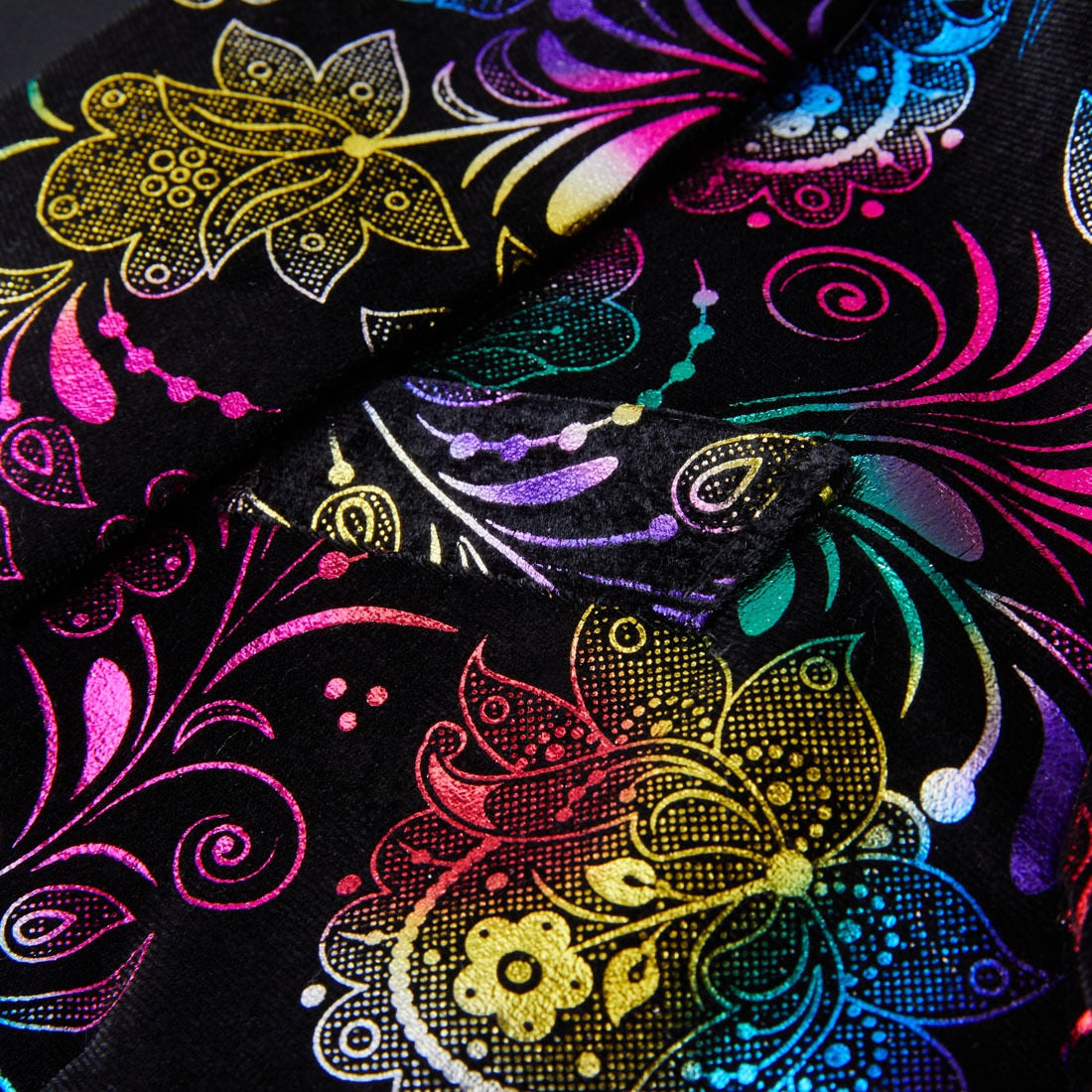 Multicolor Floral Pattern Velvet Casual Blazer