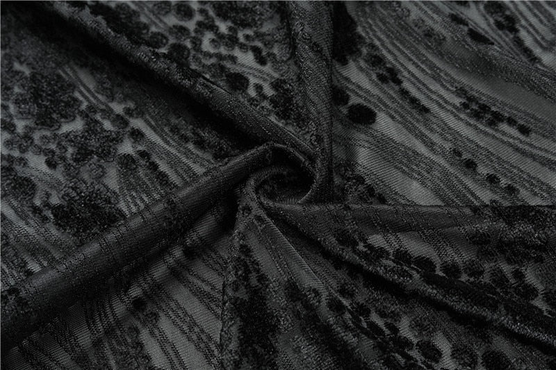 Chemise semi-transparente en velours à motifs floraux Burnout pour hommes