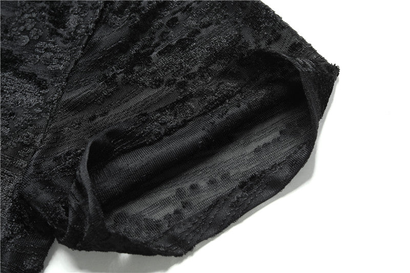 Chemise semi-transparente en velours à motifs floraux Burnout pour hommes