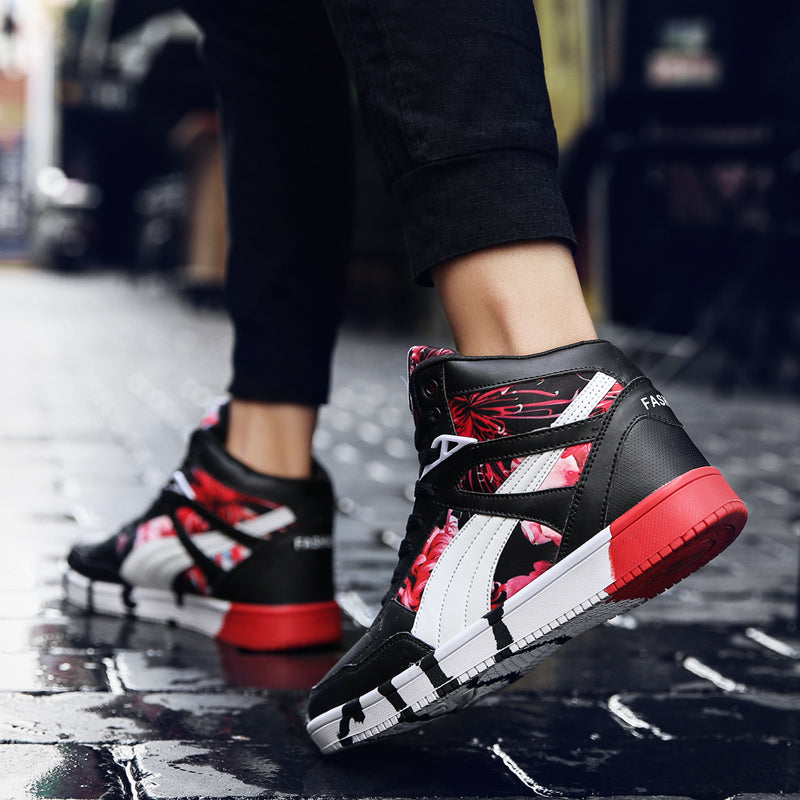 Casual with Floral Print Luxury Men Ankle Sneaker - FanFreakz