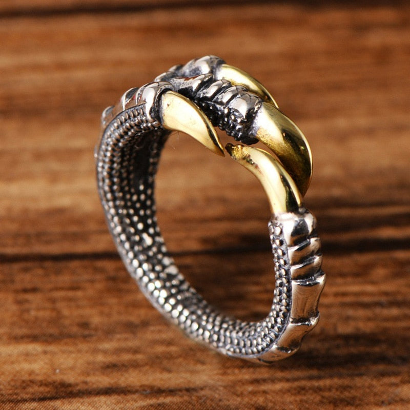 Intricate Dragon Claws Design Metal Ring
