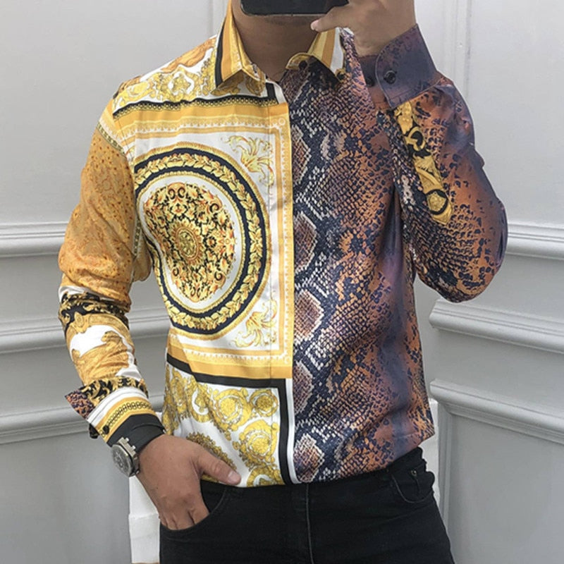 Snake Split Rome Printed Shirt
