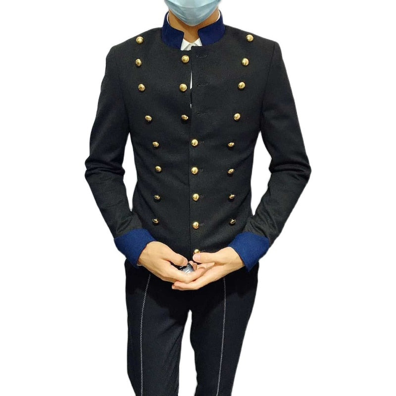 Golden Button Decoration Formal Blazer