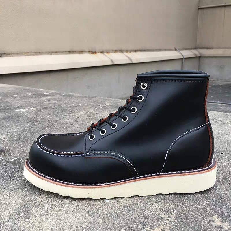 Bottines en cuir véritable vintage cousues Goodyear