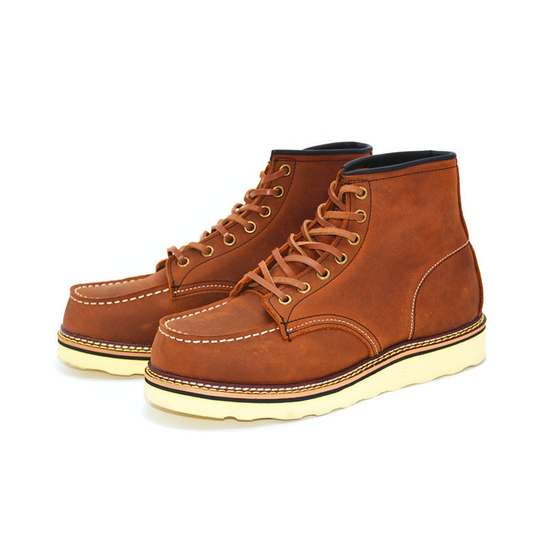 Bottines en cuir véritable vintage cousues Goodyear