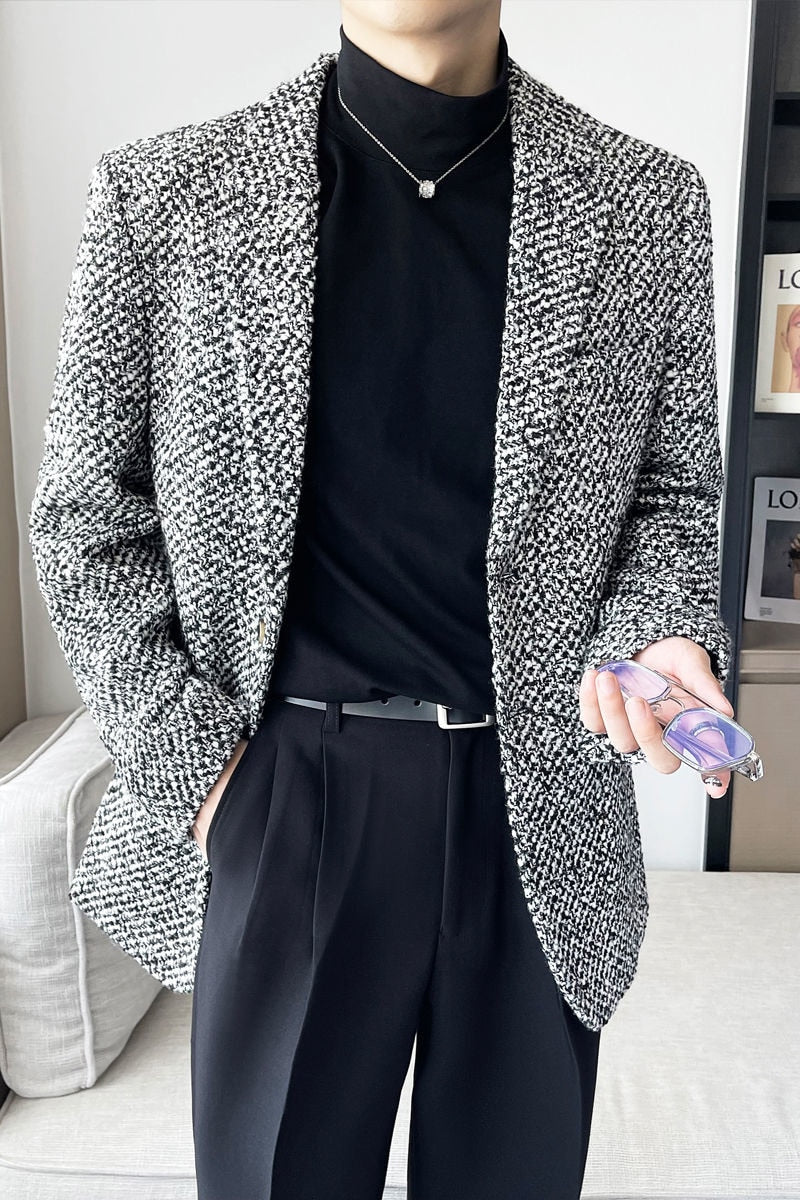Full Geometric Patterned Casual Blazer