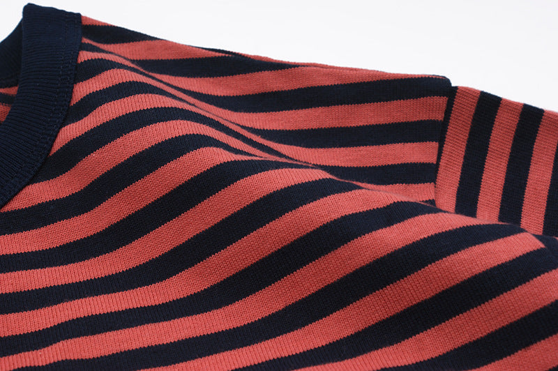 Striped O-Neck Cotton T-Shirt