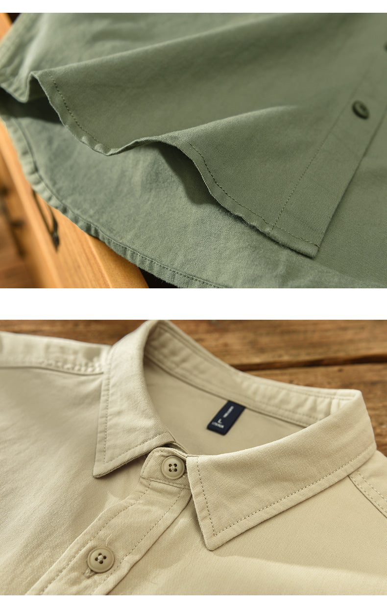 Double Pockets and Patchwork Decorated Shirt