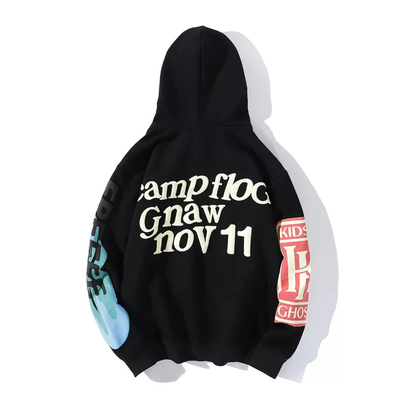 Casual Graffiti Letter Foam Hoodie