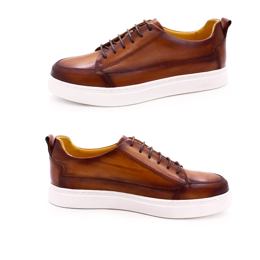 Casual Lace-Up Brown Leather Shoes