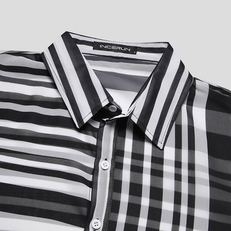 Two Ways Irregular Stripe Patterned Shirt