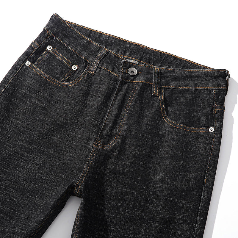 Growling Tiger Heads Embroidery Regular Jeans