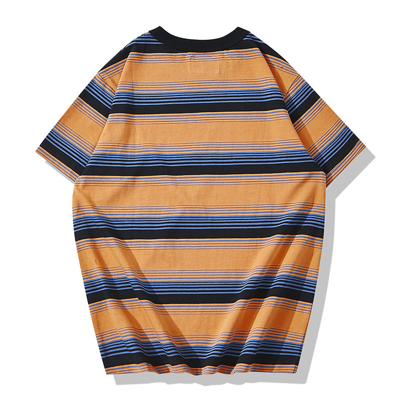 Irregular Striped High-Quality Cotton T-Shirt