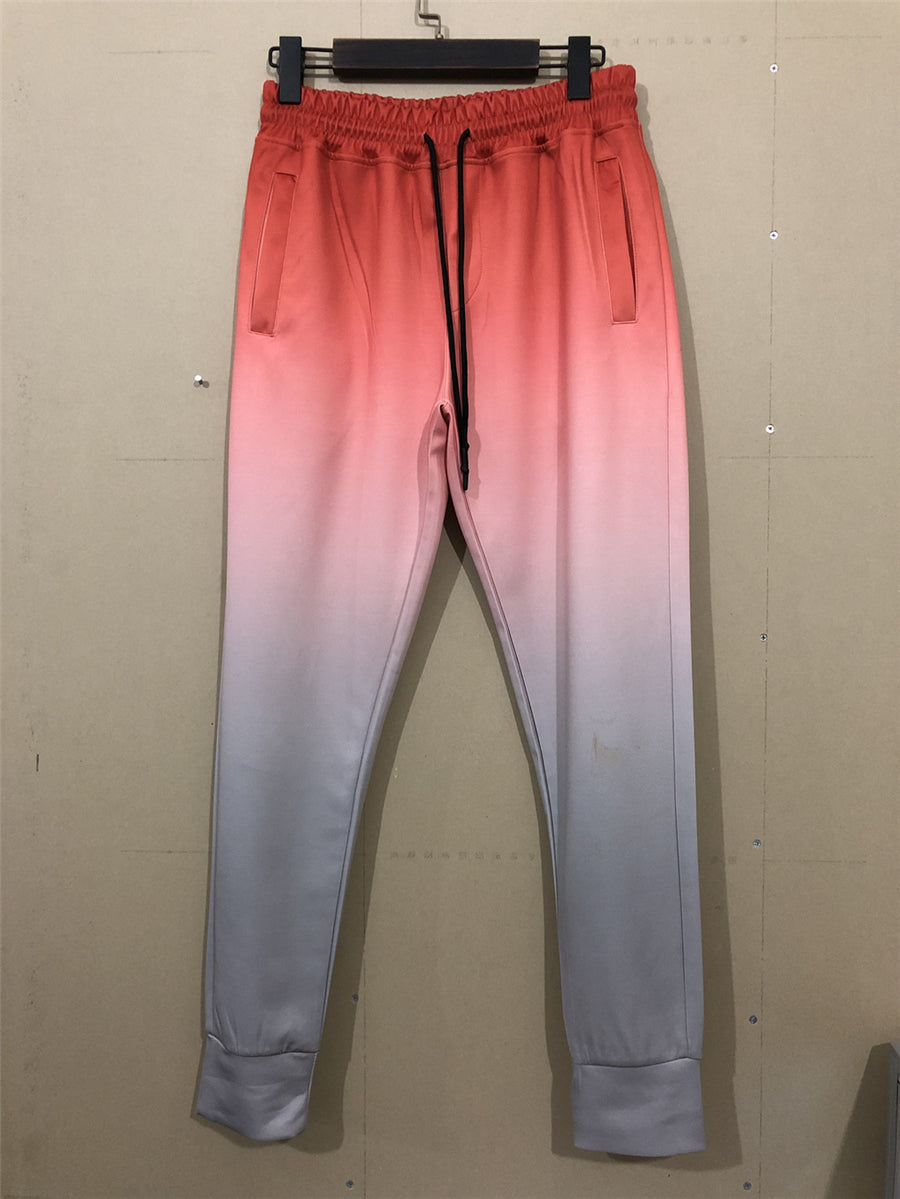 Pantalon de jogging fuselé à cordon de serrage pour hommes de couleur dégradée