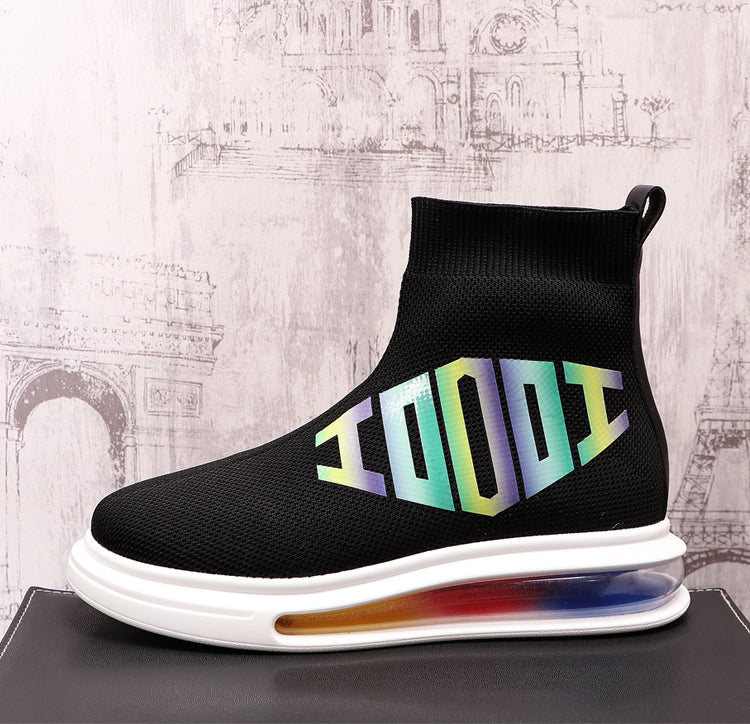 Ombre Letter Printed Colorful Platform Sneakers