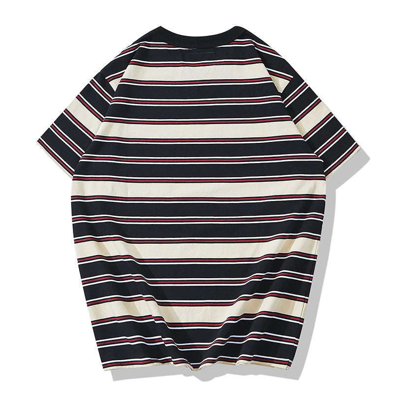 Irregular Striped High-Quality Cotton T-Shirt
