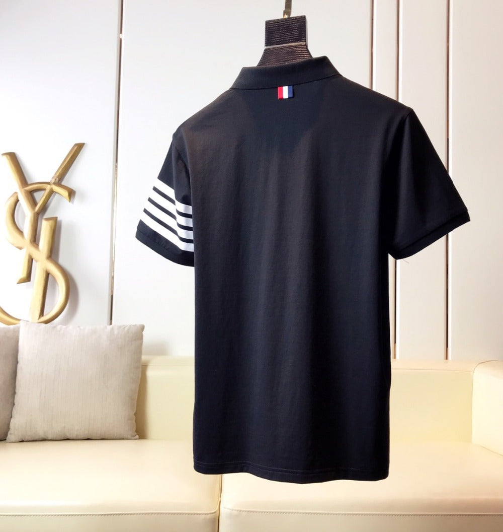 Casual Polo Shirt with Four Stripes