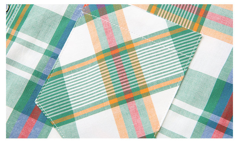 Bright Multi-Color Plaid Patterned Shirt