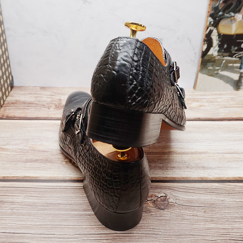 Obsidian Double Monk Strap Shoes