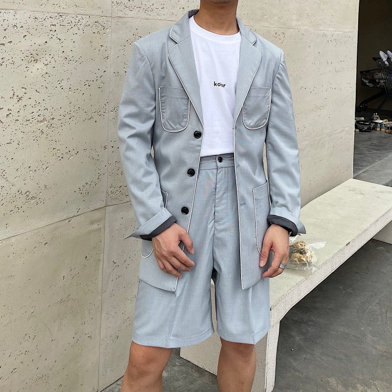 Costume Homme 2 Pièces Décoré Echarpes Solides