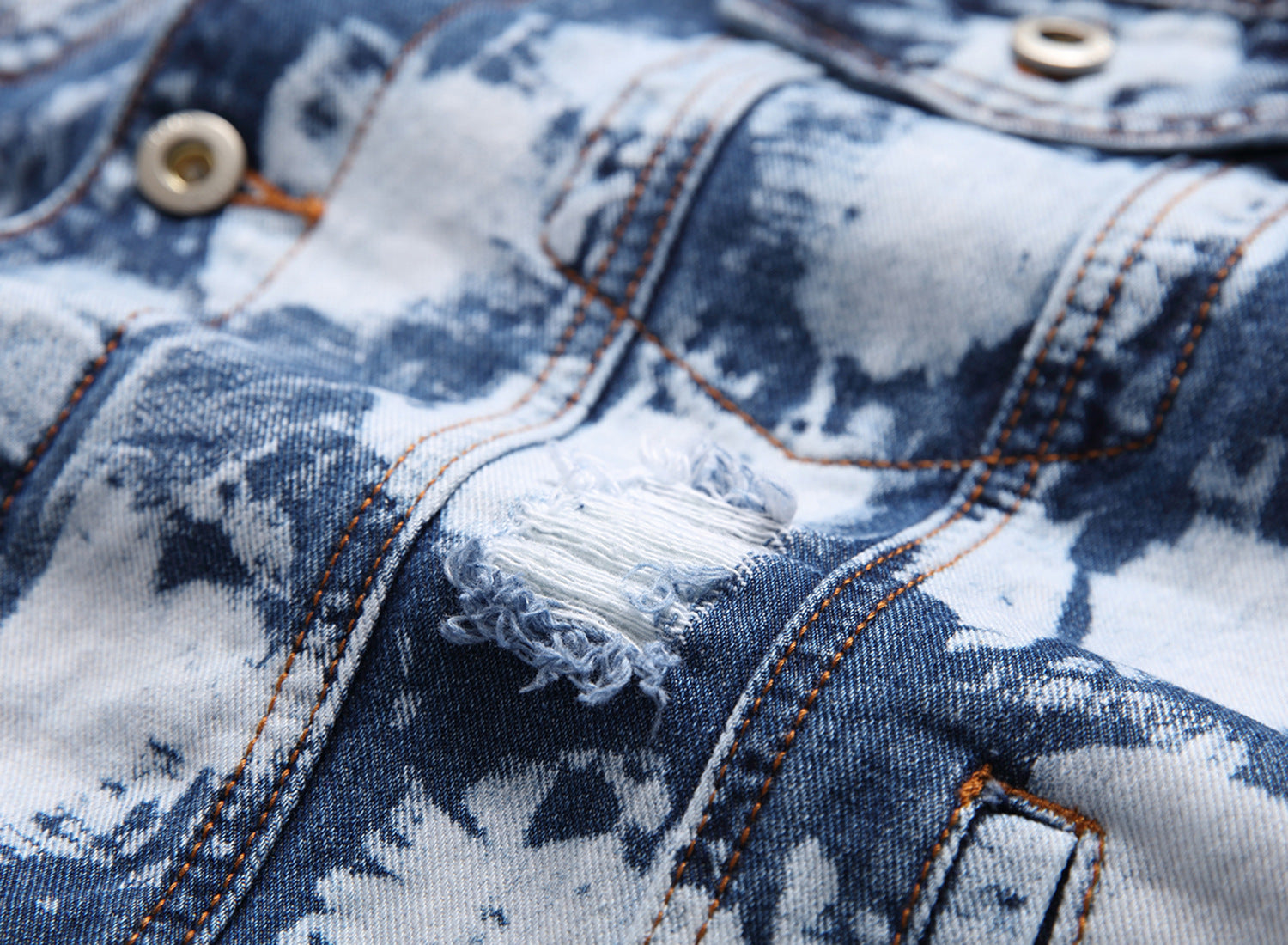 White Brush Stroke Printed Street Jacket