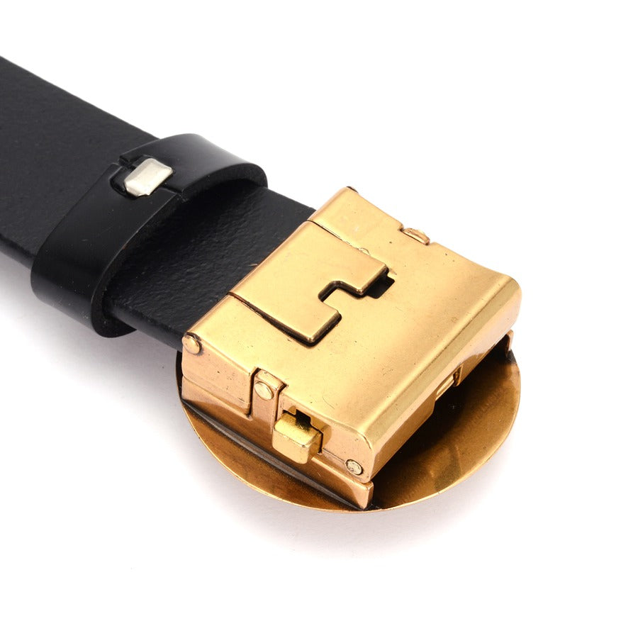 Dragon Pattern Round Buckle Leather Belt