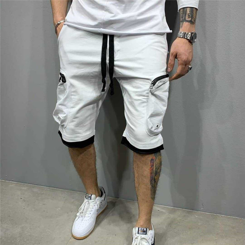 Loose Solid Knee-Length Cotton Short