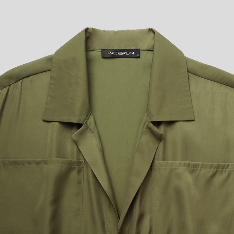 Solid Button and Drawstring Style Jumpsuit