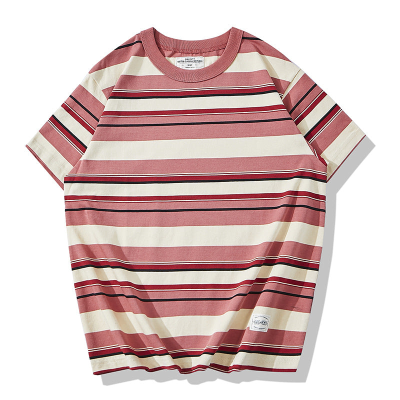Irregular Striped High-Quality Cotton T-Shirt
