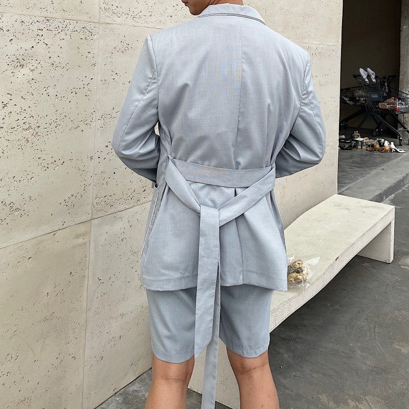 Costume Homme 2 Pièces Décoré Echarpes Solides