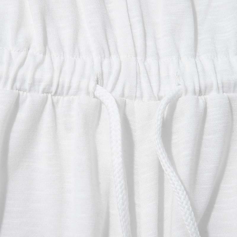 Mamelucos sin mangas con cuello en V profundo blanco