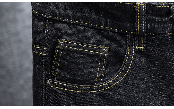 Japanese Beats Classic Embroidery Men Slim Fit Jeans