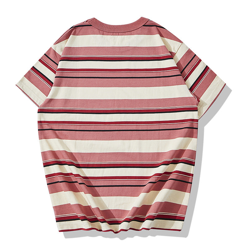 Irregular Striped High-Quality Cotton T-Shirt