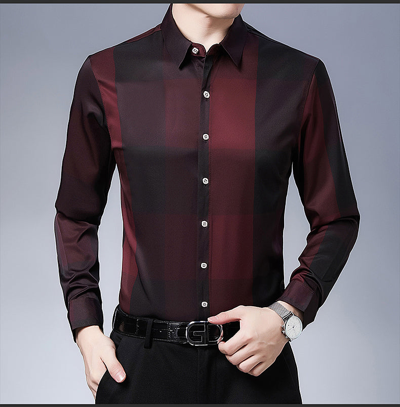 Chemise à manches longues à carreaux