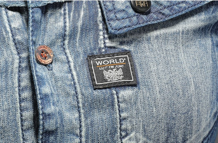 Shoulder Embroidery Patchwork Decorated Shirt