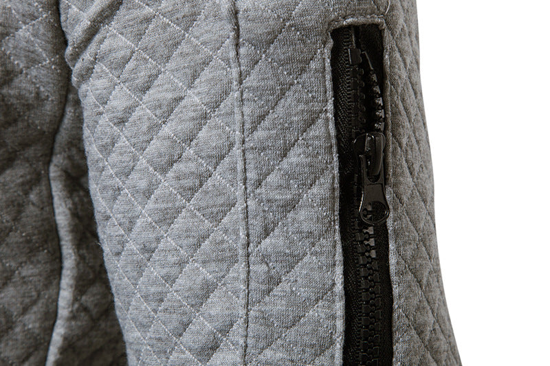 Motif de courtepointe pour hommes col montant Casual Slim Fit Bomber Jacket