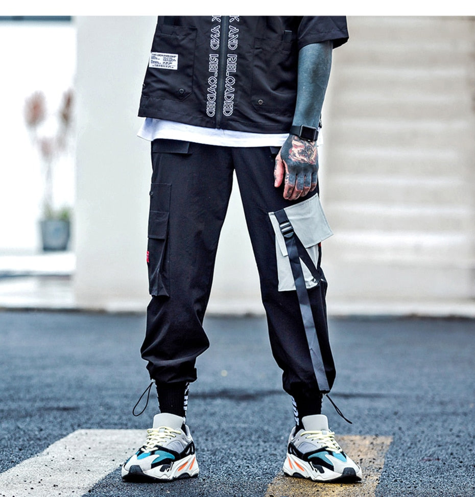 Contrast Pocket Hip Hop Streetwear Men Jogger Pants - FanFreakz