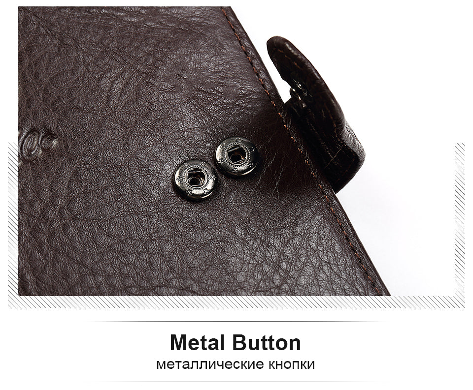 Monedero de estilo de viaje para pasaporte, monedero Rfid Magic para hombre, billetera de cuero