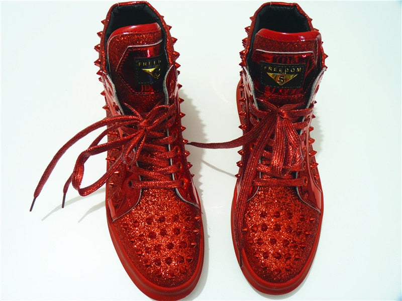 High Top British Style Rivet Chaussures Hommes Sneaker Casual