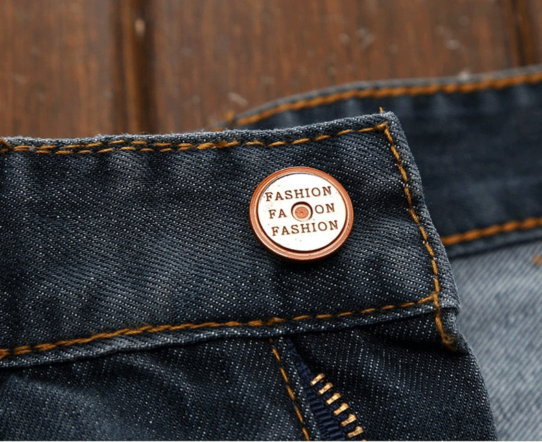 Ripped Jeans with Paint Details Men Straight Cut Jeans - FanFreakz