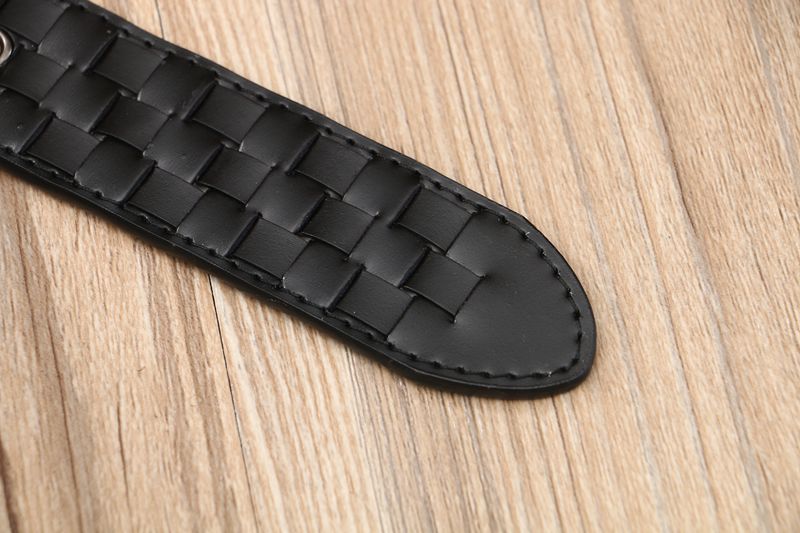 Tidy Square Shape Woven Leather Men Belt