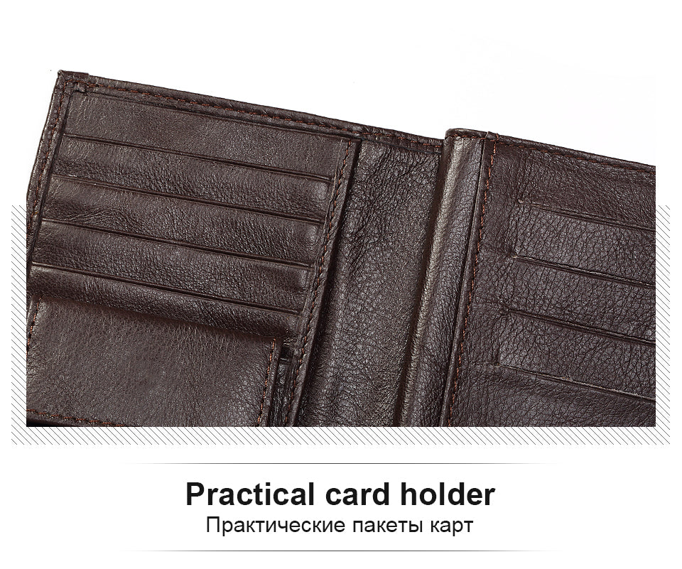 Monedero de estilo de viaje para pasaporte, monedero Rfid Magic para hombre, billetera de cuero