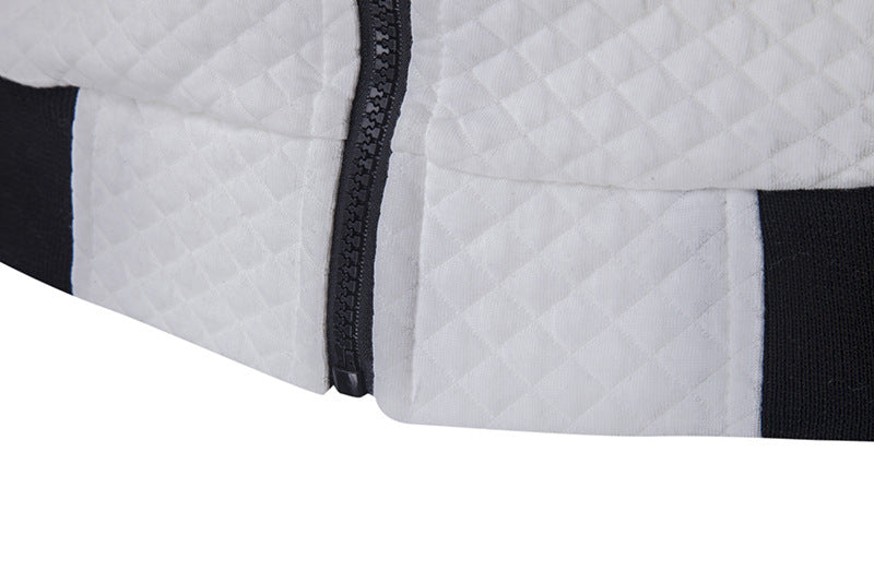 Motif de courtepointe pour hommes col montant Casual Slim Fit Bomber Jacket