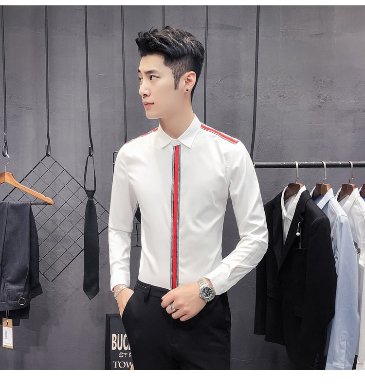 Couleur unie avec des chemises à manches longues pour hommes