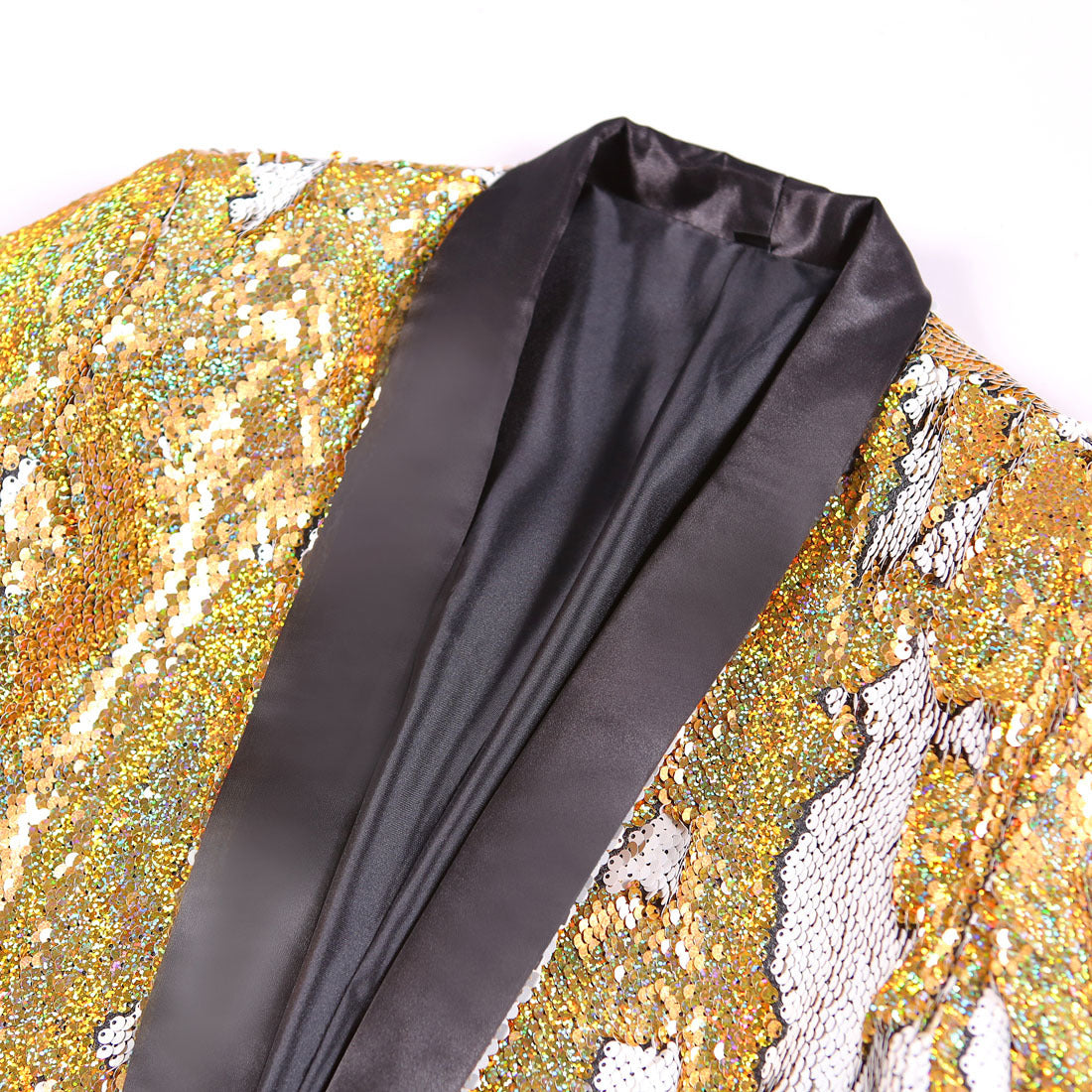 Double Tones Shining Sequins Nightclub Style Men Costume Blazer - FanFreakz